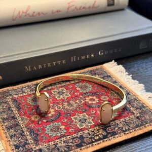 Kendra Scott Elton Gold Cuff Bracelet in Rose Quartz